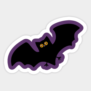 Cute Funny Halloween Bat Cartoon Illustration Sticker